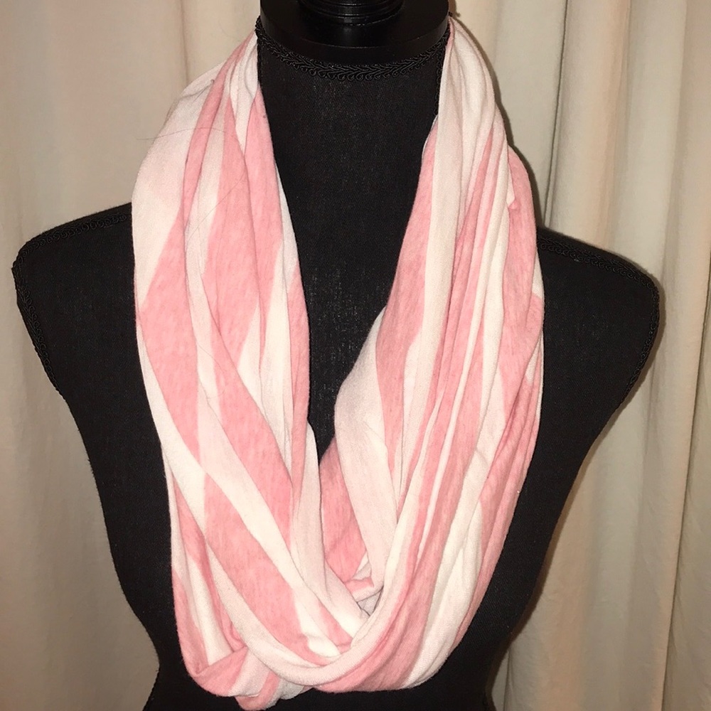Gap Pink and White Infinity Scarf
